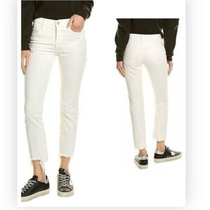 Frame Denim Le High Straight Jean Au Natural Laskey White Women's Size 25